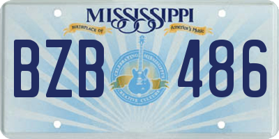 MS license plate BZB486