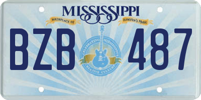 MS license plate BZB487