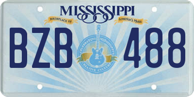 MS license plate BZB488