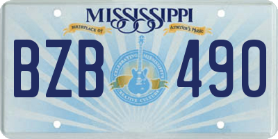 MS license plate BZB490