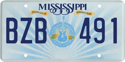 MS license plate BZB491
