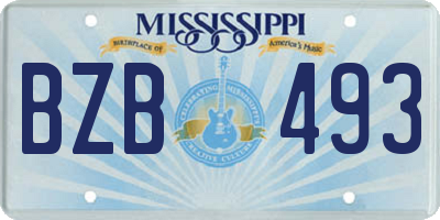 MS license plate BZB493