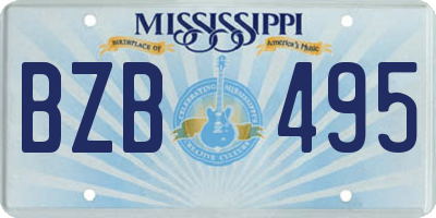 MS license plate BZB495