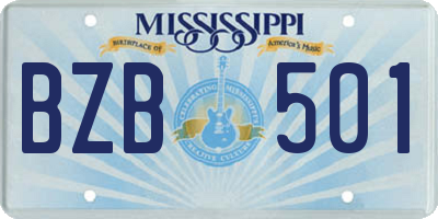 MS license plate BZB501