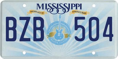 MS license plate BZB504
