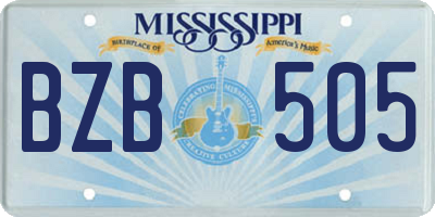MS license plate BZB505