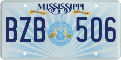 MS license plate BZB506