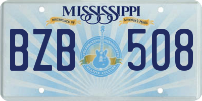 MS license plate BZB508