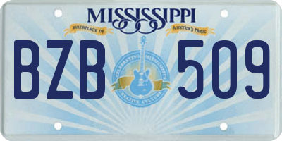 MS license plate BZB509