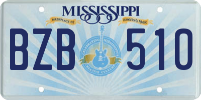 MS license plate BZB510