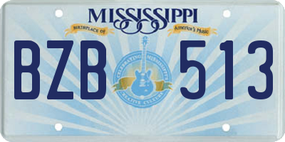 MS license plate BZB513