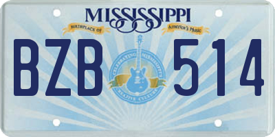 MS license plate BZB514