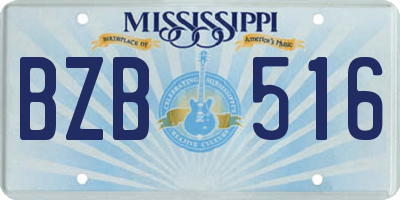 MS license plate BZB516