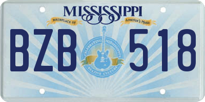 MS license plate BZB518