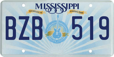 MS license plate BZB519