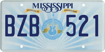 MS license plate BZB521