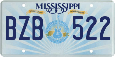 MS license plate BZB522