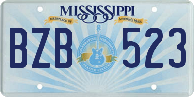 MS license plate BZB523