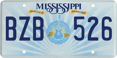 MS license plate BZB526
