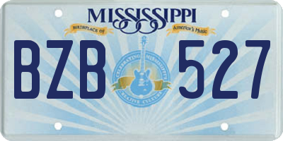 MS license plate BZB527
