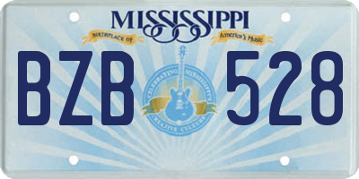 MS license plate BZB528