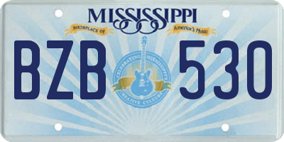 MS license plate BZB530