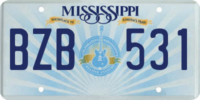 MS license plate BZB531