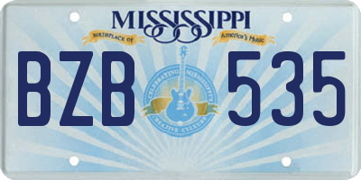 MS license plate BZB535