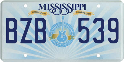 MS license plate BZB539