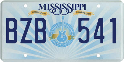 MS license plate BZB541