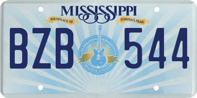 MS license plate BZB544