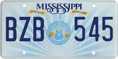 MS license plate BZB545