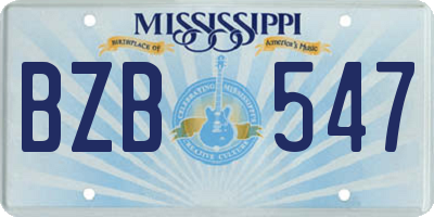 MS license plate BZB547