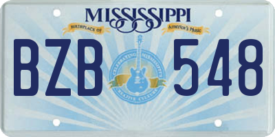 MS license plate BZB548