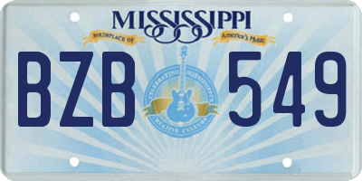 MS license plate BZB549