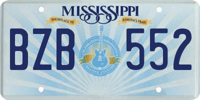 MS license plate BZB552