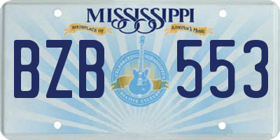 MS license plate BZB553