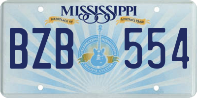MS license plate BZB554