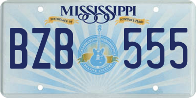 MS license plate BZB555