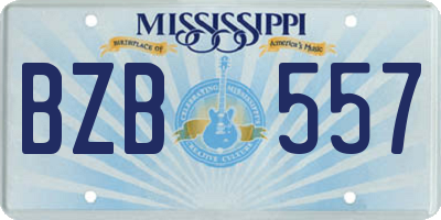 MS license plate BZB557