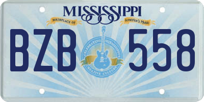 MS license plate BZB558