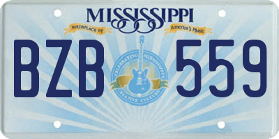 MS license plate BZB559