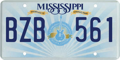 MS license plate BZB561