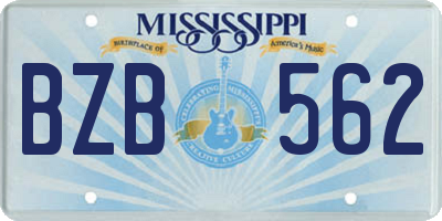 MS license plate BZB562
