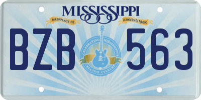MS license plate BZB563