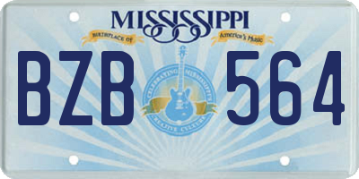 MS license plate BZB564