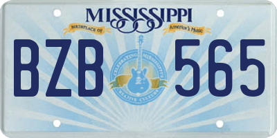 MS license plate BZB565