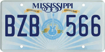MS license plate BZB566