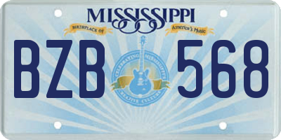 MS license plate BZB568
