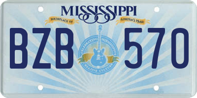 MS license plate BZB570